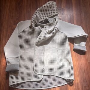 Big Star Cream and Gray Mesh Top